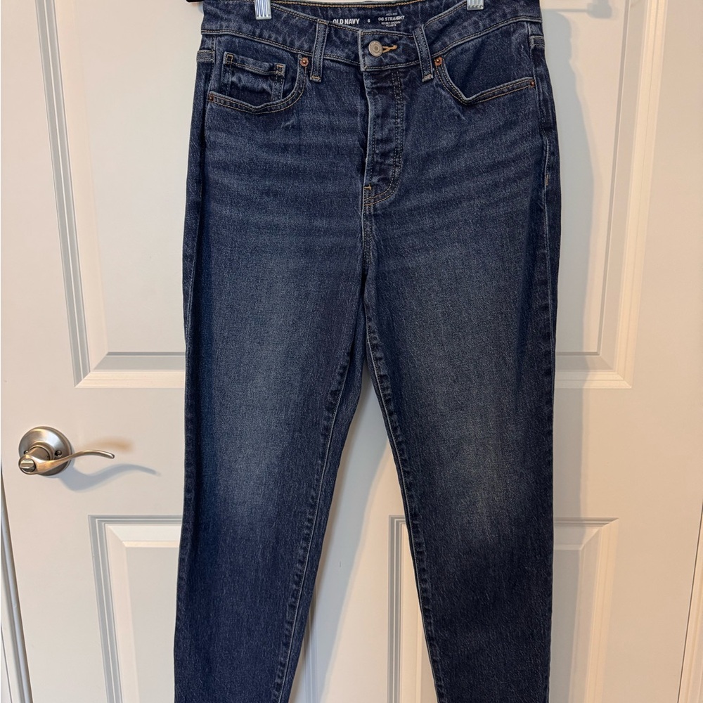 Old Navy Dark Blue Straight Leg Women's Jeans